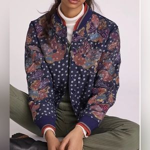 Floral Polka Dot Bomber Jacket